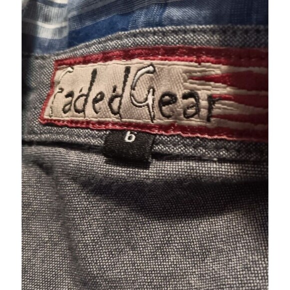 faded gear size 6 blue and grey button down short sleeve - Picture 2 of 4